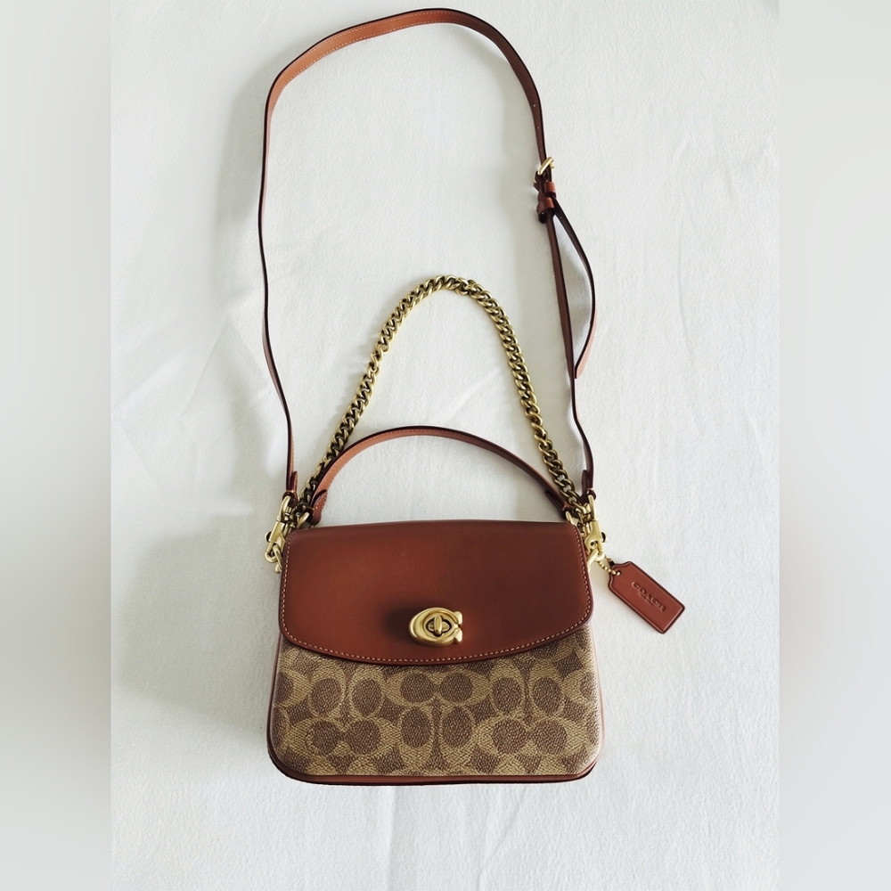 Coach Cassie 19 Crossbody โ Signature Canvas + Leather โ 3 Straps EUC - Picture 3 of 16